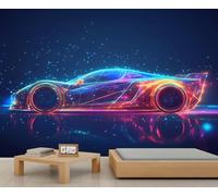 Mural de coche deportivo, murales de pared de superdeportivo de ciencia ficción, papel tapiz de niño para sala de estar, dormitorio, oficina, hotel, bar, decoración de techo, 300 x 210 cm