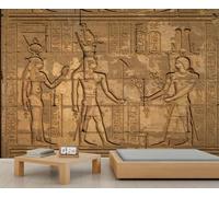 Mural de Egipto en relieve del antiguo Egipto, papel tapiz abstracto de piedra jeroglífica, papel de pared para niñas, murales de dormitorio, sala de estar, pinturas grandes, póster de 500 x 300 cm