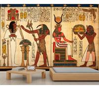 Mural de Egipto, papel tapiz de dioses egipcios del antiguo Egipto, papel tapiz de habitación de símbolos y jeroglíficos, papel de pared para dormitorio, póster para sala de estar, dormitorio