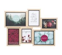 Mural de fotos desordenado 6 Madera y Vidrio - Marco de fotos múltiple 10X15 cm - Decoración de pared interior