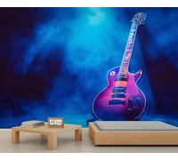 Mural de guitarra, murales de pared de música, papel tapiz de guitarra para sala de estar, dormitorio, fondo de TV, decoración de hotel, bar, 300 x 210 cm