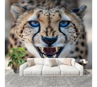 Mural de Interior Fotomurales 200x140 cm Guepardo En Alta DefinicióN Tejido No Tejido Fotomurales Papel Pintado Animal Guepardo Pared Panorámico para Dormitorio Salón TV Pared Murales Póster