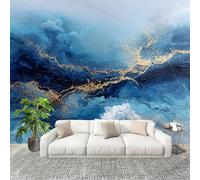 Mural de Interior Fotomurales 200x140 cm MáRmol OcéAno Abstracto Tejido No Tejido Fotomurales Papel Pintado Azul Pared Panorámico para Dormitorio Salón TV Pared Murales Póster