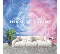 Mural de Interior Fotomurales 200x140 cm Tema de Pareja EnsoñAdor VóRtice Tejido No Tejido Fotomurales Papel Pintado Azul Y Rosa Pared Panorámico para Dormitorio Salón TV Pared Murales Póster