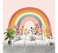 Mural de Interior Fotomurales 350x256cm ArcoíRis Bohemio Tejido No Tejido Fotomurales Vistoso Papel Pintado Pared Panorámico Para Dormitorio Salón TV Pared Murales Póster