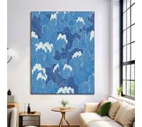 Mural de Líneas Ondas Lienzo, Pintura de Japón Arte Carteles e Impresiones, Imágenes Artísticas de Pared para Sala, Decoración del Hogar, 70x100cm Sin Marco