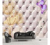 Mural de mariposas 3D minimalista autoadhesivo en paquete suave para sala de estar, papel tapiz decorativo para pared de dormitorio, adhesivo artístico.