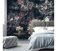 Mural De Papel Pintado Floral Negro 123x86 In Para Pared Dormitorio