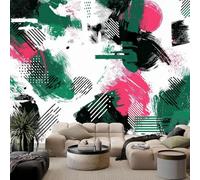 Mural de papel pintado no tejido 3D con diseño abstracto de graffiti, papel pintado estampado, decoración de pared para salón, dormitorio, habitación infantil, oficina, pasillo, 430 cm x 300 cm.