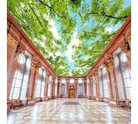 Mural de papel tapiz 3D personalizado con diseño de cielo azul,nubes blancas,bosque y hojas verdes,para decoración de techo de sala de estar y dormitorio 200cm(W)×140cm(H)