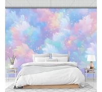 Mural De Papel Tapiz Cielo Pintado Al Óleo Con Degradado 400x280cm, Papel Tapiz Fotográfico Estilo Salpicadura De Acuarela Póster De Decoración De Pared De Dormitorio, Sala De Estar, Mural Seda