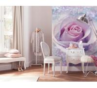 Mural De Papel Tapiz Floral Rosa Púrpura Roja Plantas Niña Dormitorio Foto Pared