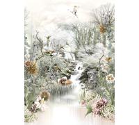 Floral Papel Pintado Foto Mural Pared para Dormitorio Morado Rosa Oscuro Flores