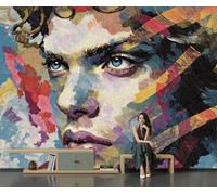 Mural De Papel Tapiz Retrato Masculino En Acuarela 300x210cm, Papel Tapiz Fotográfico Estilo Artístico Expresionista Póster De Decoración De Pared De Dormitorio, Sala De Estar, Mural Seda