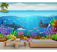 Mural de pared 3D autoadhesivo con diseño de aventura submarina, ideal para dormitorio, baño o sala de estar. 400x280cm (No es autoadhesivo)