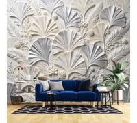 Mural De Pared 3D De 40X28 Pulgadas Papel Tapiz con Diseño De Hoja De Ginkgo Póster Botánico Fotomural con Textura De Relieve Escultórico 3D Decoración para El Hogar Dormitorio Sala De Estar Ho