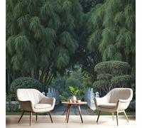 Mural de Pared 3D Sendero antiguo del bosque de bambú, Botánico Póster Decorativo Moderno para Salón o Dormitorio Infantil, Diseño Fotográfico - 450 x 315 cm