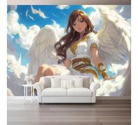 Mural de pared 400 x 280(WxH) - Ilustración Fantasía personajes cielo en Multicolor, impresión fotográfica no tejida para salón dormitorio oficina o pared decorativa relajante