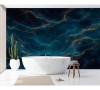 Mural De Pared Azul Oscuro Nubes Estrellas Fantásticas, Papel Pintado Fotográfico Tejido No Tejido Misterioso Paisaje Cósmico, 200X140Cm, Fotomurales Moderna Decorativo Para Sala De Estar, Dormitorio