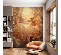 Mural De Pared Con Diseño De Ángeles En El Cielo Para Decoración Del Hogar,La Oficina,La Sala De Estar Y El Dormitorio. Papel Tapiz Personalizable-300X210Cm