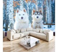Mural de pared con efecto 3D, animales, perro del bosque, papel tapiz multicolor no tejido para sala de estar, dormitorio, habitación infantil, fondo de TV, decoración de pared moderna, 350 cm x 256 c