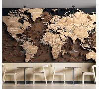 Mural De Pared Con Mapa Del Mundo En 3D Para Decoración Del Hogar,Oficina,Sala De Estar Y Dormitorio. Papel Tapiz Personalizable-300X210Cm