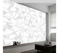 Mural de pared con rayas geométricas abstractas, papel pintado fotográfico con patrón Shabby Chic, moderno no tejido, para sala de estar o dormitorio infantil, 300 x 210 cm (ancho x alto)