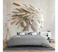 Mural De Pared Con Relieve 3D De Una Diosa Griega Papel Tapiz Fotográfico Abstracto De Rostro Femenino No Tejido De 250 × 175 Cm Retrato Artístico Vintage Decoración De Pared Grande Para Dormito