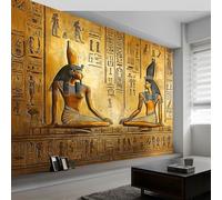 Mural de pared con texto egipcio, papel pintado fotográfico, arte tradicional, 250 x 175 cm (ancho x alto), mural fotográfico decorativo para sala de estar, dormitorio, oficina y habitación de los