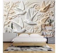 Mural De Pared De 150X112 Pulgadas Papel Tapiz 3D Decorativo Con Flores Y Pájaros Elegante Revestimiento De Pared Decorativo Inspirado En La Naturaleza Para Dormitorio Sala De Estar Comedor Y Decor