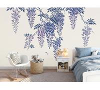 Mural de pared de Estilo Chino Locuaz, papel pintado fotográfico con Pintura A La Tinta Halo De Glicina, 300 x 210cm, mural fotográfico decorativo para sala de estar, dormitorio, oficina