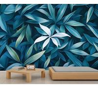 Mural de pared de hojas, papel pintado 3D de hojas de plantas, mural de plantas tropicales para sala de estar, dormitorio, estudio, decoración de fondo de televisión, 400 x 280 cm