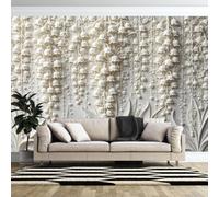 Mural De Pared De Lujo Suave con Relieve De Yeso Falso Francés De 300 × 210 cm (Ancho X Alto) Papel Tapiz Fotográfico No Tejido con Efecto 3D De Racimos En Cascada De Lirios Del Valle Decoración