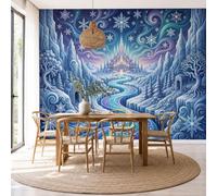 Mural de pared de Nieve Y Hielo Paisaje, papel pintado fotográfico con Cañones Castillos, 350 x 256cm (ancho x alto), mural fotográfico decorativo para sala de estar, dormitorio, oficina