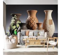 Mural de pared de tamaño personalizado, autoadhesivo, extraíble, jarrón de cerámica, escultura decorativa, estilo antiguo, arte grande, decoración de pared para sala de estar