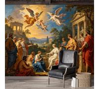 Mural de pared de tamaño personalizado, autoadhesivo, tela extraíble, mitología clásica, arte neoclásico europeo, pintura al óleo, calcomanía de pared grande para sala de estar
