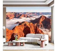 Mural de pared de tamaño personalizado, cañón rojo, desierto, paisaje, amanecer, nubes, realista, naturaleza, vista escénica, tela autoadhesiva, extraíble, para decoración del hogar y la oficina