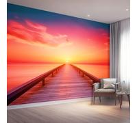 Mural de pared decorativo VistosoNatura Alba Ponte di Legno Oceano, Papel pintado de alta definición, transpirable y resistente, ideal para salón, dormitorio u oficina 350 x 256 cm