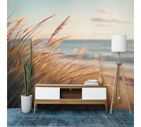 Mural de pared en 3D con diseño de hojas y plantas del mar del Norte, papel pintado fotográfico, colorido, no tejido, decorativo, póster moderno, 400 x 280 cm (ancho x alto), mural para sala de estar,