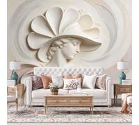 Mural De Pared En Relieve 3D Mujer Elegante Papel Pintado Autoadhesivo Pared 200Cmx300Cm(Hxw), Papel Adhesivo Impermeable, Removible, Para Dormitorio Y Sala De Estar, Lienzo No Tejido, Elegante Dama