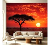 Mural de pared escénico natural para dormitorio, sala de estar, pastizales y atardecer, efecto 3D, papel pintado fotográfico, arte de pared no tejido, XXL, moderno, comedor, pasillo, revestimiento de