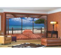 Mural De Pared Gigante Vista De Playa Y Mar Desde La Villa Paraíso