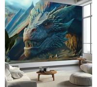 Mural de Pared Moderno 3D Fantasía Papel Tapiz Fotográfico Impreso, Dragón Alas Decoración de Póster No Tejido para Sala de Estar y Dormitorio Infantil 500 x 280 cm
