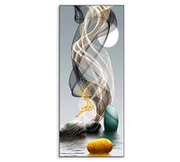 Mural de pared moderno y sencillo con líneas amarillas y negras, impresión en lienzo HD, póster para decoración del hogar, sala de estar y dormitorio (30x60cm/sin marco)