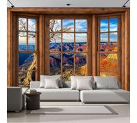 Mural De Pared Panorámico Tejido No Tejido Paisaje Cañones Colorado, Papel Pintado Fotomural De Azul Cordillera Árboles Muertos Naturales, 200X140Cm (Anxal), Moderno Mural De Pared Para Sala De Estar