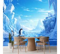 Mural de pared para dormitorio Pingüino Vinilos de pared impermeables autoadhesivos grandes Lago Islandia Póster para sala de estar habitación infantil fondo de TV 400x280cm