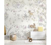 Mural De Pared Para Niña Bebé 12x8.3 Pies Disney Bambi Perros Gatos Beige