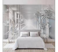 Mural De Pared Personalizado,Fotomural,Papel Tapiz No Tejido Con Estampado Abstracto 3D De Flores Espaciales,Fondo Para Tv De Sala De Estar,Decoración Del Hogar-400X280Cm
