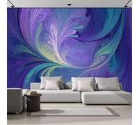 Mural De Pared Púrpura Pluma De Vórtice Abstracta, Papel Pintado Fotográfico Tejido No Tejido Mármol Geométrico Lineal, 450X315Cm, Fotomurales Moderna Decorativo Para Sala De Estar, Dormitorio