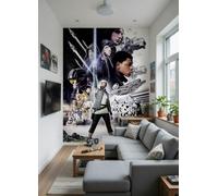 Mural De Pared Star Wars Kylo Ren Rey Finn Leia XL Negro Papel